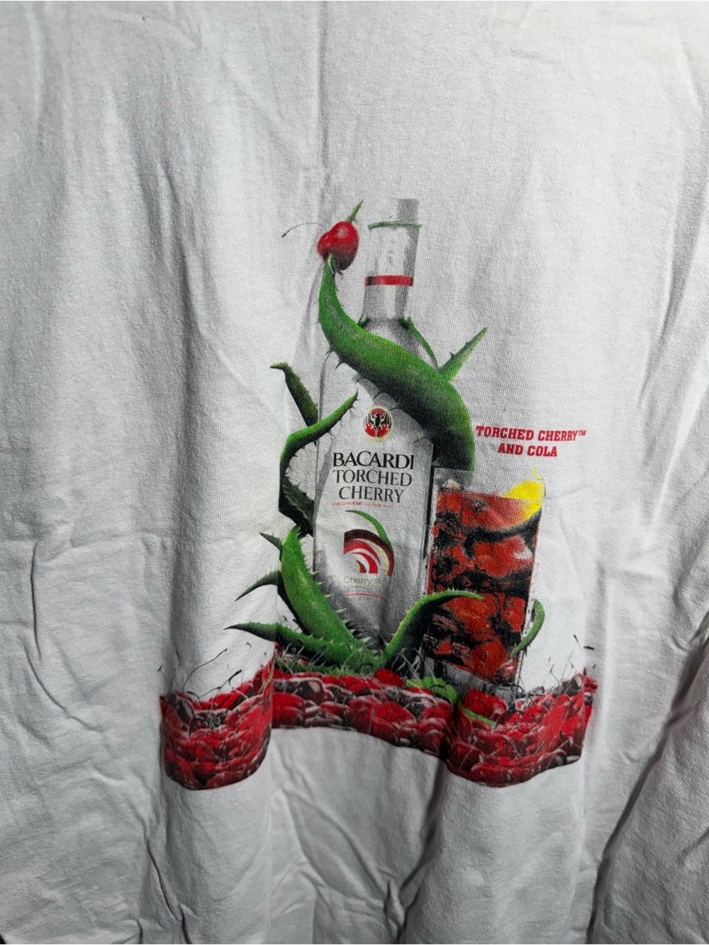 Torched Cherry Graphic Tee - White